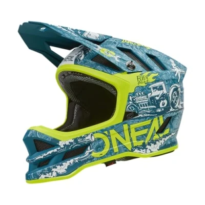 Abbildung von O&#039;NEAL Mountainbike Helm MTB Downhill Dri Lex® Innenfutter, Ventilationsöffnungen für Luftstrom, ABS Außenschale Blade POLYACRYLITE Helmet HR V.23 Erwachsene Teal Neon Gelb Größe S