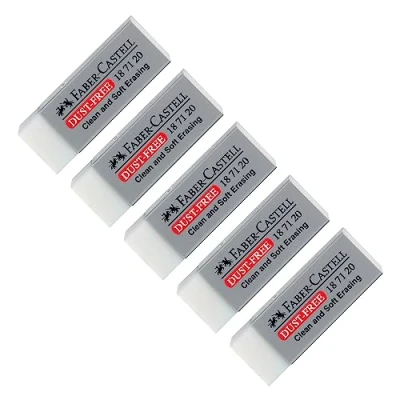 Abbildung von FABER CASTELL 205053 Radiergummi Dust Free, Kunststoff, weiß, 5 Stück