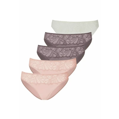 Abbildung von Lascana 5PACk Slip, Damen, Größe: 32/34, Rosé / taupe/ creme