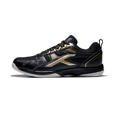 Abbildung von HUNDRED Raze Badminton Schuhe für Herren (Schwarz/Gold. UK 10/US 11/EU 44)