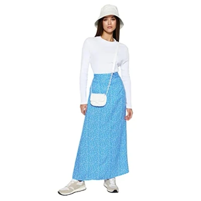 Abbildung von Trendyol Damen Skirt Blue Maxi Baby Rock, 38