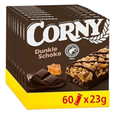 Abbildung von Müsliriegel Corny Classic Dunkle Schokolade, mit leckerer Zartbitter Edel Schoko, 60x23g