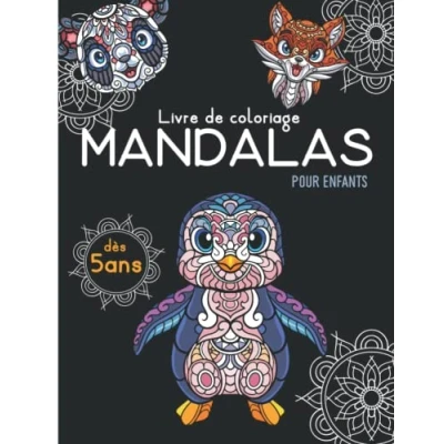 Abbildung von Cahier de Coloriage Mandala Enfant: 50 Mandalas Animaux (Lions, chats, chiens, lapins, licornes) Livre pour les Enfants 5 ans et plus Anti stress Relaxant.