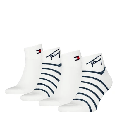 Abbildung von Tommy Hilfiger Socken TH UNI TJ QUARTER 4P BRETON ECOM (4 Paar) mit dynamischem Streifenmuster