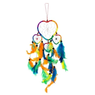 Abbildung von Großer 40cm x 9cm Dreamcatcher Traumfänger Knall Bunt Fair Trade