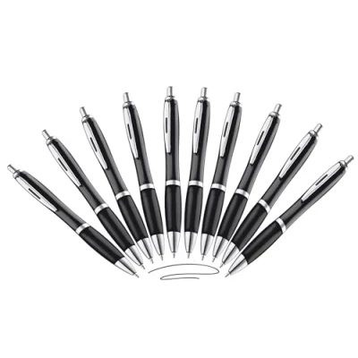 Abbildung von Libetui Set 10 Kugelschreiber ergonomische schwarze Kulli Tinte rutschfeste Griffzone Großraumine Schwarz Druckkugelschreiber schwarzschreibend Kulis 10er