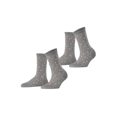 Abbildung von Esprit Flowers 2PACK Socken Light grey, Damen, Größe: 35 38, grey
