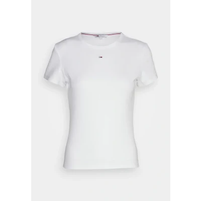 Abbildung von Tommy Jeans Damen Tjw Slim Essential Rib Ext Dw0dw17383 Langarmhemd, Weiß, XXS EU