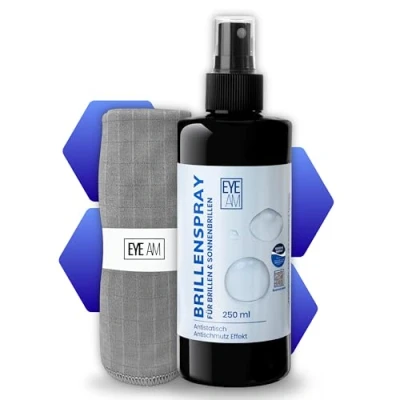 Abbildung von EyeAm Brillenreiniger Set, 250ml Reinigungsspray &amp; Mikrofasertuch, Glasreiniger