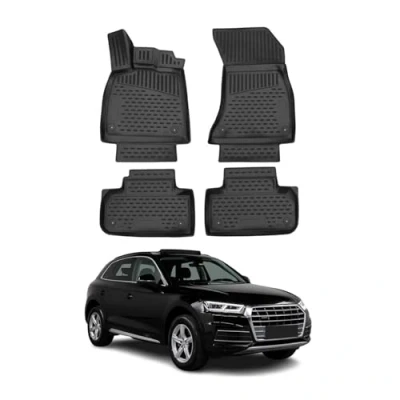 Abbildung von OMAC 1120444 Fußmattensatz Gummi, TPE (thermoplastischer Elastomer) 4 schwarz AUDI: Q5, Q5 SUV Sportback