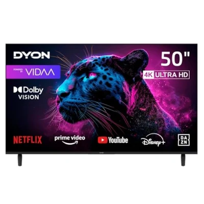 Abbildung von DYON Movie Smart 50 VX Zoll (126 cm) Fernseher (4K Ultra HD TV, Triple Tuner (DVB C/ S2/ T2), App Store, Prime Video, Netflix, YouTube, DAZN, Disney+) [Mod. 2024]