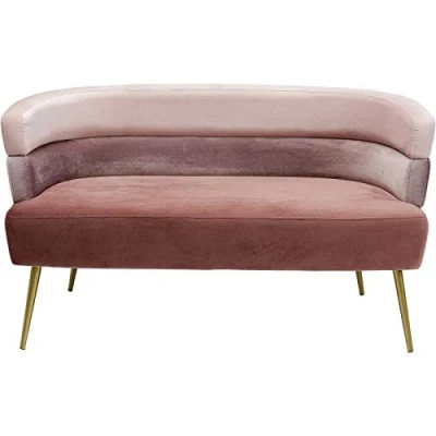 Abbildung von Kare Design Sofa Sandwich Rosa, 2 Sitzer, Wohnzimmer, Samt, Modern, klein, Couch, 64x125x64cm