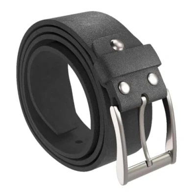Abbildung von H&amp;H Gürtel Herren Ledergürtel Schwarz für Männer Leder Anzug Jeans 38mm breit kürzbar (Bund 120 cm/Länge 135 cm)