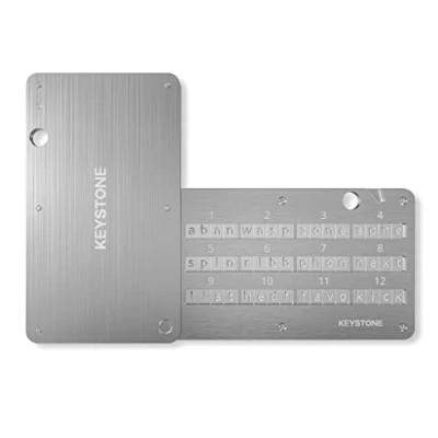Abbildung von KEYSTONE Crypto Seed Speicher, Stahl Kapsel Metall Wallet, Cold Speicher Backup, 24 Wörter Bitcoin Key Phrase Storage, Platte, Kompatibel mit Ledger, Trezor, Keepkey (Keystone Tablet)