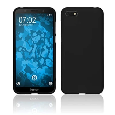 Abbildung von PhoneNatic Case kompatibel mit Huawei Honor 7s schwarz Silikon Hülle matt Cover
