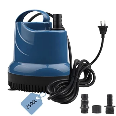 Abbildung von EXLECO Mini Wasserpumpe Tauchpumpe Aquariumpumpe 2500L/H 40W 230V Förderhöhe 2,3m Kabel mit Stecker 2,5m Auslassdurchmesser 12/16/20 mm für Gärten Aquarium, Teich, Brunnen
