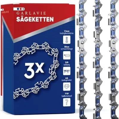 Abbildung von Garlavie Ersatzkette Set mit 3 kettensägenketten, (kompatibel vielen Marken, Hochwertige motorsägenkette)