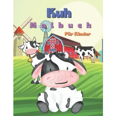 Abbildung von Kuh Malbuch für Kinder: süßes Liebhaber, einfache Designs Jungen und Mädchen im Alter von 4 8 Jahren.