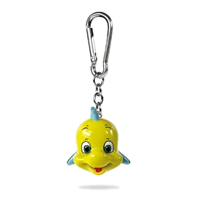 Abbildung von Pyramid International Disney The Little Mermaid Schlüsselanhänger (3D Flunder Design) Karabiner, Reißverschluss oder Rucksack Charm, für Männer und Frauen