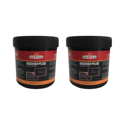 Abbildung von Grillfürst Bratentopf 2x Kokosnuss Pflegepaste für Gusseisen 250ml mit Schwamm