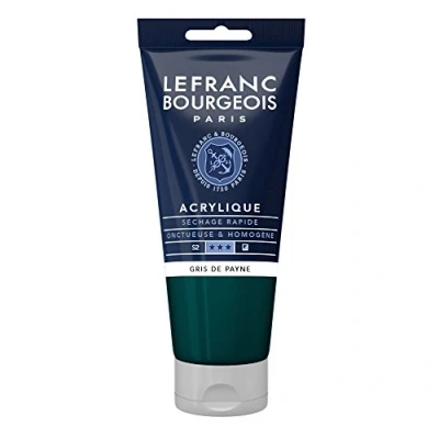 Abbildung von Lefranc Bourgeois 300407 Fine Acrylfarbe Paynesgrau, 80ml Tube, cremige auf Wasserbasis, schnell trocknend, lichtecht, wasserfest