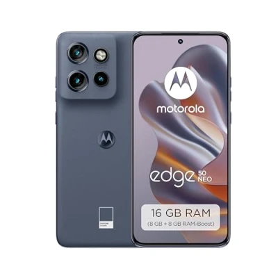 Abbildung von Motorola edge50 neo Smartphone (6,36&quot; Super HD Display, 50 MP Kamera mit Moto KI, 8/256 GB, 4310 mAh, Android 14) Pantone Grisaille (Veganes Kunstleder), inkl. Schutzcover