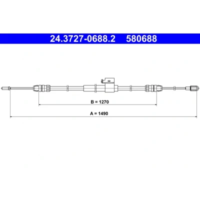 Abbildung von ATE 24.3727 0688.2 Handbremsseil 1490 FORD: Transit V363 Pritsche / Fahrgestell