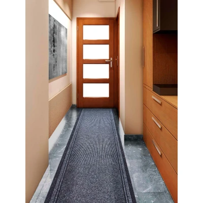 Abbildung von Primaflor Sauberlauf MALAGA, Anthrazit, 0,66m x 6,00m, Rutschfester Schmutzfangläufer Meterware, Schmaler Küchen Läufer nach Maß, Zuschneidbarer Teppichläufer, Eingangsmatte für Flur und Windfang