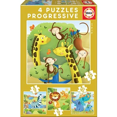 Abbildung von Educa 17145, Bauernhof, 4 in 1 Puzzleset für Kinder ab 3 Jahren, Farm