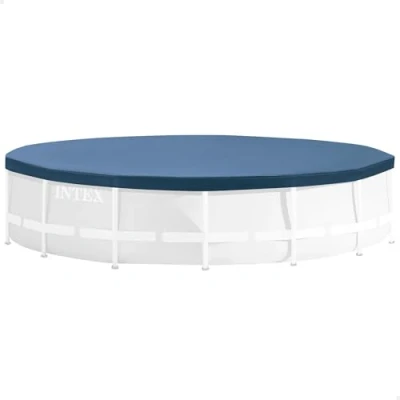 Abbildung von Intex Round Pool Cover Poolabdeckplane Ø 457 cm Für Metal und Prism Frame Pool, 28032, Blau