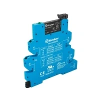 Abbildung von FINDER Relais schmal 6,2 mm komplett mit Sockel und Relais, 1CO, 6A (AgNi), 24V AC/DC, breit, Steckklemmen
