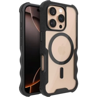Abbildung von smartish® Gripzilla Schutzhülle für iPhone 16 Pro, magnetisch, kompatibel mit MagSafe [robust und robust], robuste, schlanke Hülle fallgetestetem Schutz Apple transparent