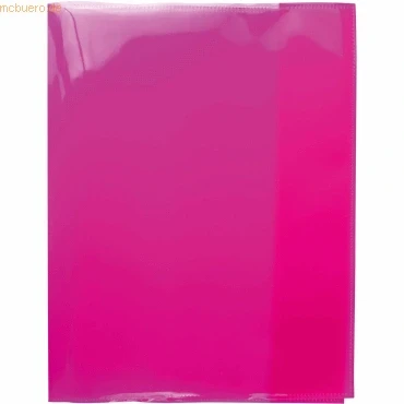 Abbildung von HERMA 19625 Heftumschläge Quart Transparent Pink Rosa, Hefthüllen aus strapazierfähiger, abwischbarer und extra dicker Polypropylen Folie, durchsichtige Heftschoner Set für Schulhefte, farbig