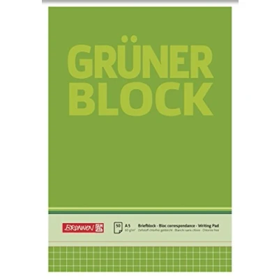 Abbildung von Baier &amp; Schneider Brunnen 1052438 Briefblock / Schreibblock Der grüne Block (A5, kariert, 50 Blatt, 60g/m²)