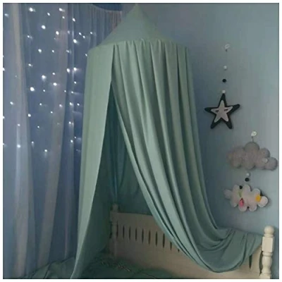 Abbildung von Betthimmel Baldachin für Kinderzimmer Bettvorhang Babyzimmer Deko Spiel Zelt Schlafzimmer Moskitonetz Kinderbett Lake Grün(Höhe:2.5M)