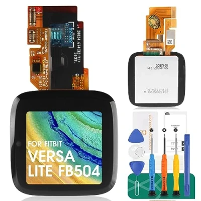 Abbildung von Ersatzdisplay für Fitbit Versa Lite FB504, FB505, LCD Display, Touchscreen Digitizer, Montage Reparatur Kits (schwarz)