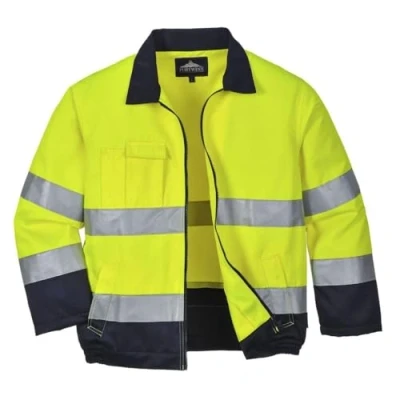 Abbildung von Portwest Warnschutzjacke Madrid , Größe: L, Farbe: Gelb/Marine, TX70YNRL