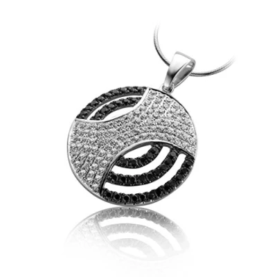Abbildung von Orphelia Damen Anhänger mit kette Micro setting Black&amp;White 925 Sterlingsilber Zirkonia PEN 299