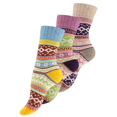 Abbildung von Vincent Creation 3 PAAR Bunte Norweger Hygge PACK Socken, Damen, Größe: 39 42, Bunt