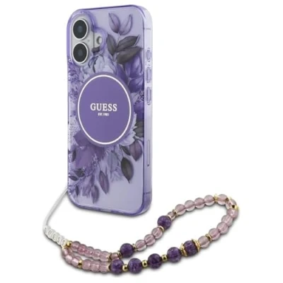 Abbildung von Apple iPhone 16 Hülle MagSafe Kunststoff Guess Hard Case/Backcover Handyhülle Lila