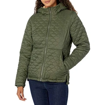 Abbildung von Amazon Essentials Damen Leichter, wasserabweisender Puffermantel mit Sherpa Futter und Kapuze, Olivgrün, XL