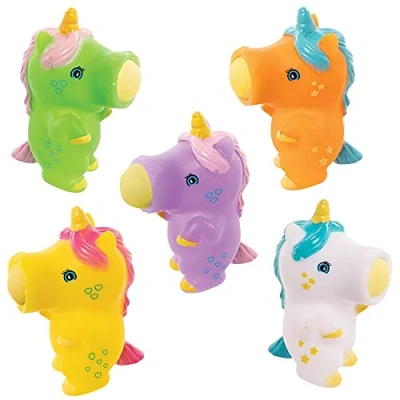 Abbildung von Baker Ross FE349 Einhorn Schaumstoff Shooter 5 Stück, Spiel für Kinder Mitgebsel Gefälligkeiten, kleine Geschenke oder Taschengeld Spielzeug