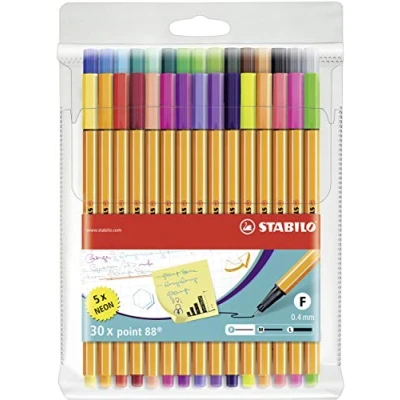 Abbildung von STABILO Fineliner point 88®, (30 tlg), mit wasserbasierter Tinte ohne Metallanteile