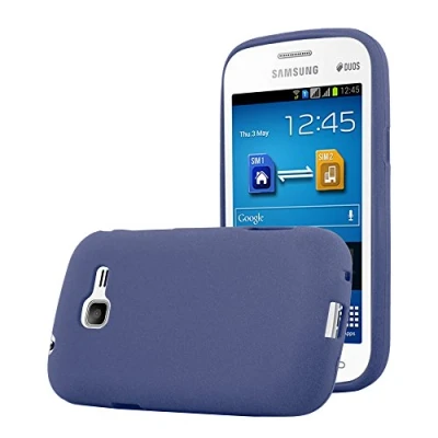 Abbildung von Cadorabo Hülle kompatibel mit Samsung Galaxy Trend LITE Schutzhülle TPU Silikon Case Frost Design Slim Kratzfest Weiche Gummi Rundumschutz für in Blau