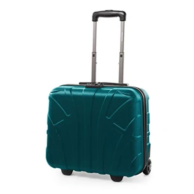 Abbildung von suitline Pilotentrolley Hartschale, Business Trolley, Kabinengepäck, Handgepäck Pilotenkoffer, Bordcase, Bordgepäck, TSA, ABS, 2 Rollen, Aquagrün