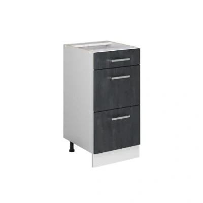 Abbildung von Vicco Küchenunterschrank R Line, Schwarz Beton/Weiß, 40 cm ohne Arbeitsplatte
