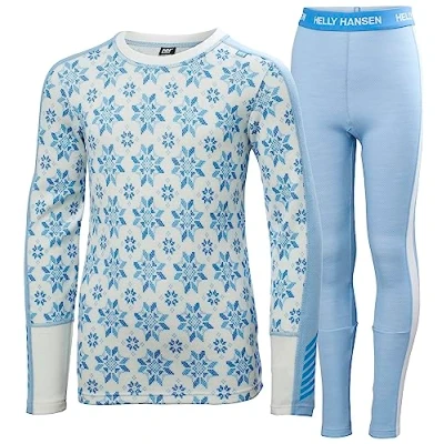 Abbildung von Helly Hansen Thermischeunterwäsche Juniors Graphic Lifa Merino Base Layer Set Bright Blue 140/10
