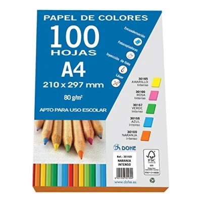 Abbildung von DOHE Farbiges Papier DIN A4, 80 g. Farbe Leuchtendes Orange 100 Blatt
