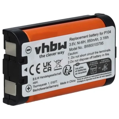 Abbildung von vhbw Akku Ersatz für GP85AAALH3BXZ, HHR P104, P104A, P104A/1B, Type 29 schnurlos Festnetz Telefon (850mAh, 3,6V, NiMH)