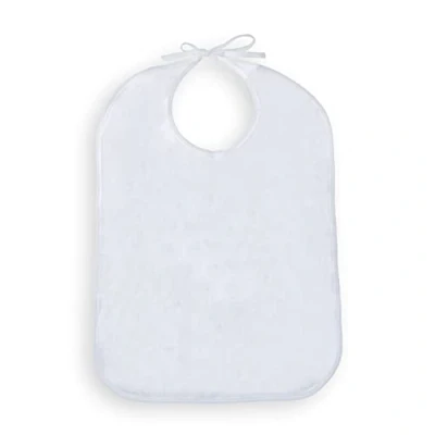 Abbildung von Mobiclinic, Lätzchen für Erwachsene, Europäische Marke, 65 x 45 cm, Wiederverwendbar, abwaschbar, Kleiderschutz, Wasserdicht, Waschbar, Mit Auffangtasche, Einheitsgröße, Farbe Weiß